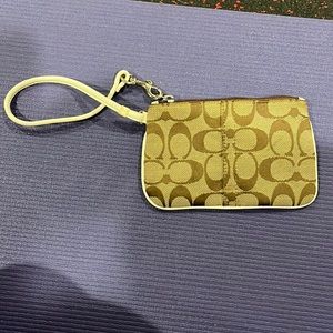 Coach brown tan wristlet